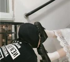 【颜颜sama】母畜-楼道皮鞋白袜调/踩踏-袜子塞嘴  JS231128-4