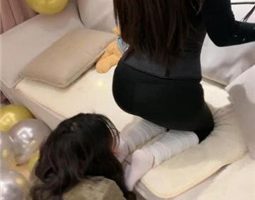 【橙宝】双母畜-奴下奴-咀嚼白袜/掐脖窒息/玩狗舌 bf37232