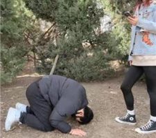 【苒溪】高帮帆布鞋白袜-户外惩罚出轨狗 bf38629