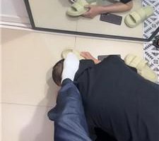 【苒溪】镜前羞辱-跪舔脏鞋白棉袜 JS240513-15