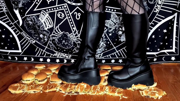 暗黑哥特美女第二弹厚底靴汉堡地毯 YC-240906-7