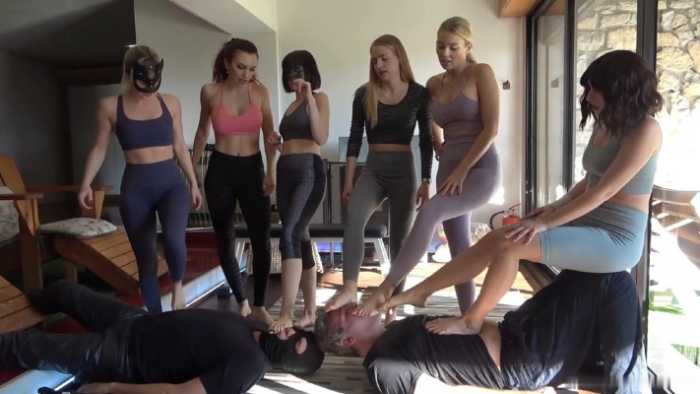 6位顶流网红女王健身现场原味汗脚群踩！现脱臭鞋臭袜子除臭！ bf49725